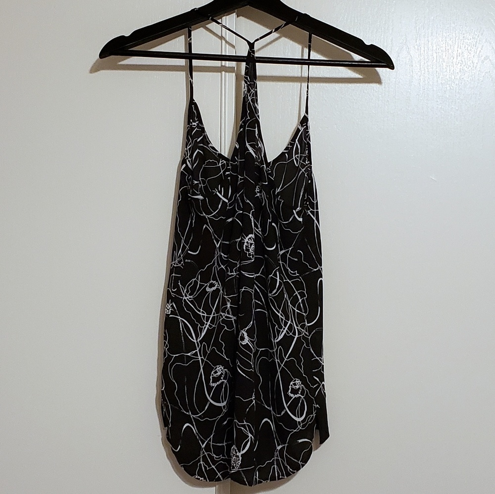 Trouve Abstract Floral Strappy Y-back Cami Tank - Picture 3 of 3